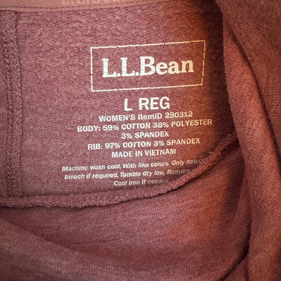 LLBean Rose pink cowl neck pullover, Size L - Picture 3 of 4